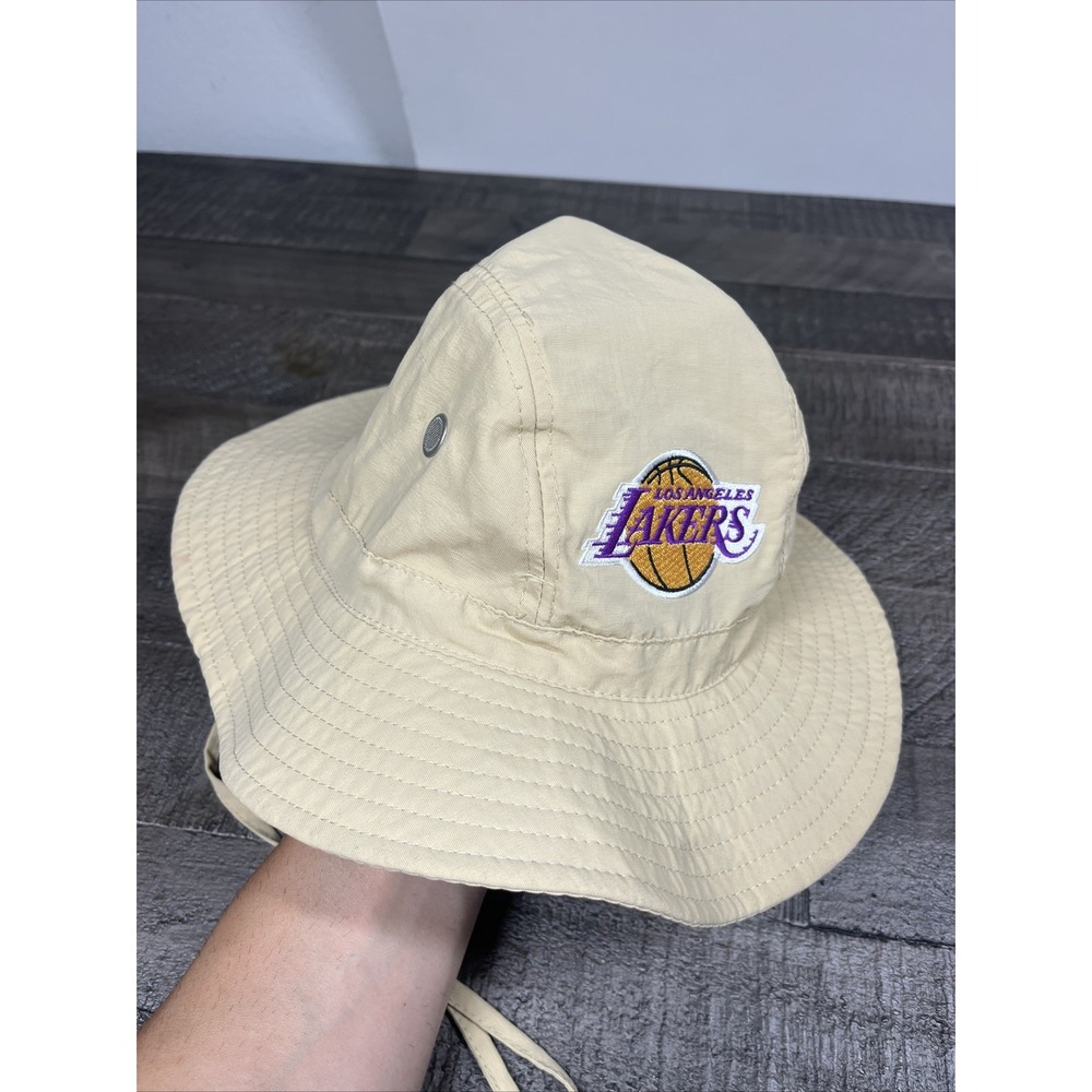Vintage Los Angeles LA Lakers Tan Bucket Sun Hat Official NBA‎ Rare Basketball